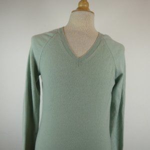 CLOSED 100% cashmere light green v neck sweater classic M
